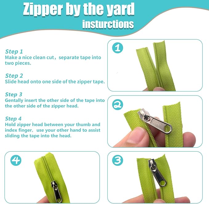72 Yards 24 Colors #3 Nylon Coil Zipper by The Yard with 3 Styles 260pcs Pulls,Continuous Zipper Tape for DIY Sewing Crafts,Bag,Clothes,Purse and Other Sewing Supplies (24 Assorted Colors, #3)