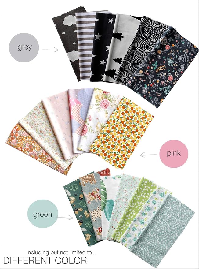 Precut Fabrics for Quilting no Repeat Design Printed Floral Cotton Fabric for Patchwork Squares Bundles for Craft DIY /45pcs 8" x 8"