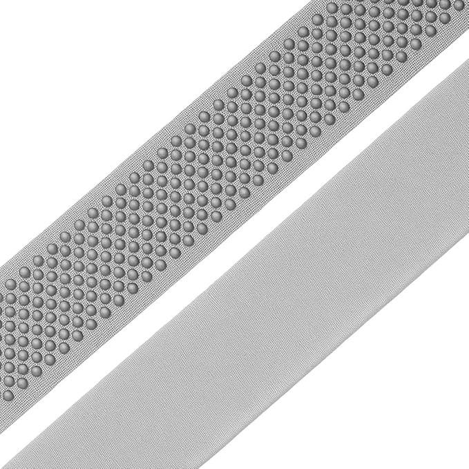 Mandala Crafts 2 Inch Elastic Silicone Gripper Tape for Clothing - 5 Yds Dotted Non Slip Elastic Band for Sewing - Gray Silicone Flat Fabric Stretchy Ribbon Straps