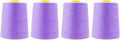 Mandala Crafts 4 Pack of Serger Threads Cones Spools - 20S/2 24000 Yards Polyester Lilac Threads for Sergers Machine and Overlock Quilting Sewing Machine
