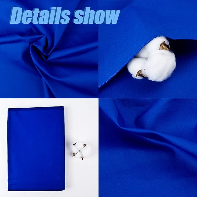 5 Yard Blue Cotton Fabric,Natural Cotton Poplin Fabric by The Yard, 59 Inches Wide 100% Cotton Fabric,Soft Embroidery Muslin Quilting Material for Sewing Material Apparel Cloth