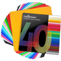TECKWRAP Permanent Vinyl 12" x 12" 40 Sheets/Pack Assorted Colors Adhesive Vinyl Sheets for Cutting Machine, DIY Craft, Sticker, Car Decal, Party Decoration