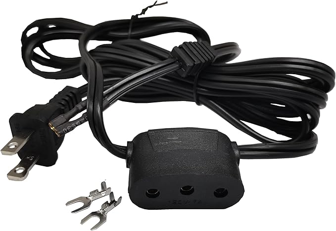 HONEYSEW Lead Cord Power Cord for Singer Sewing Machine 1200-1, 15-88, 15-90, 15-91, 201, 201K, 206, 206K, 221 Featherweight #123