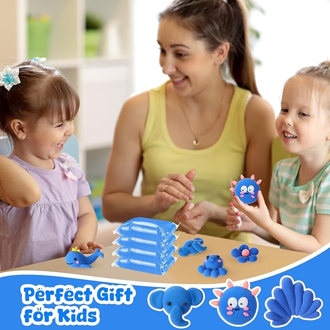 72 Pcs 38oz Air Dry Clay Bulk Modeling Ultra Lightweight Foam Modeling Clay for Kids Adults DIY Gifts Party Arts Crafts and School Project Supplies(Blue)