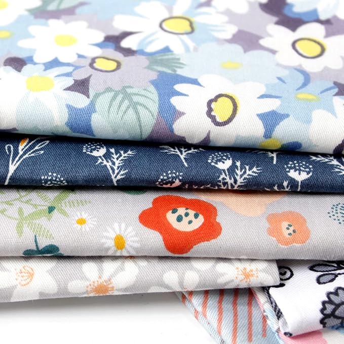 Precut Fabrics for Quilting no Repeat Design Printed Floral Cotton Fabric for Patchwork Squares Bundles for Craft DIY /45pcs 8" x 8"