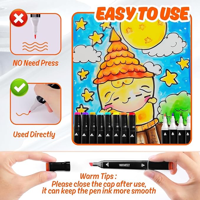 168 Colors Alcohol Markers with Base, Permanent Dual Tip Art Markers for Adults Anime Coloring Sketch Illustrations Pefect for Gift- Refillable