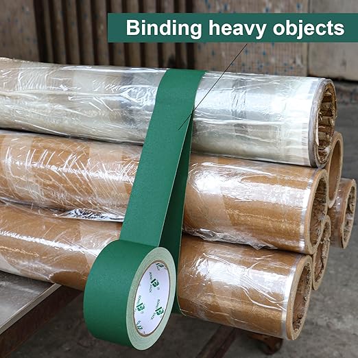 BOMEI PACK 1 Pack Dark Green Gaffer Tape 2inch x 20yds, Matte Non-Reflective Stage Tape, No Residue Hand Tear, for Labeling, Cable, Photo Studio, Painters and Ductwork