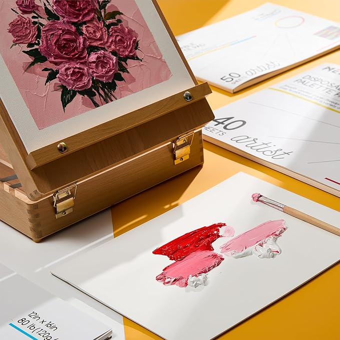 MEEDEN Artist Palette Paper Pad: 9"x12", 20 Sheets (80lb/120gsm) Paint Palette Paper - Disposable Paint Mixing Paper for Acrylic Watercolor Oil Painting