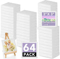 ESRICH Mini Canvases for Painting, 3x3IN Canvas in Bulk 64Pack, 2/5In Profile Small Square Canvas, Blank Canvases are Great for School Projects and Kids Birthday Parties, Home Decor Project.