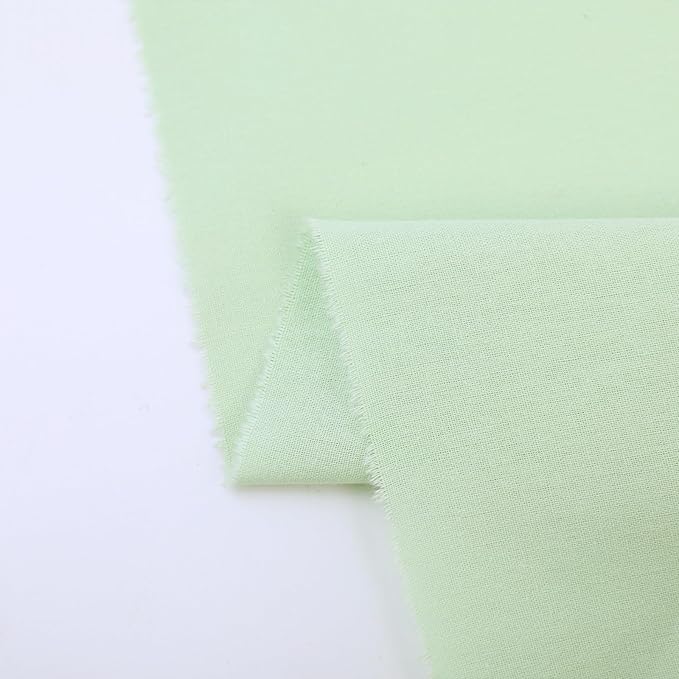 Sage Green Cotton Fabric for Sewing 59 Inch Wide Natural 100% Cotton Poplin Fabric by The Yard Soft Embroidery Cotton Material Apparel Cloth (Sage Green, 2 Yard)