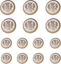 14 Pieces White Gold Metal Blazer Button Set 18mm 23mm for Blazers, Suits, Sport Coats, Uniform, Jackets (MBM36)