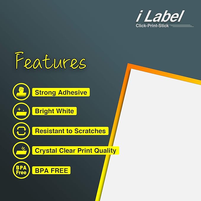 8.5" x 11" Full Sheet Label Sticker Paper for Laser & Inkjet Printers[50 Sheets,50 Labels]