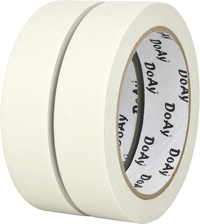 2 Pack White Masking Tape - Painters Tape 1 Inch Wide - Multi-Surface, Water Resistant, Indoor & Outdoor Use - 180FT Total - Artist Tape for Paint, Wall, Watercolor, Car, DIY (#4010)