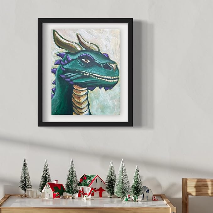 Painting4Real DIY Art Painting Kit for Adults – Learn to Paint Green Dragon with Video Tutorials – 9 Pieces Acrylic Paint Set for Adults –Perfect Christmas Crafts & Holiday Gifts for Art Lovers