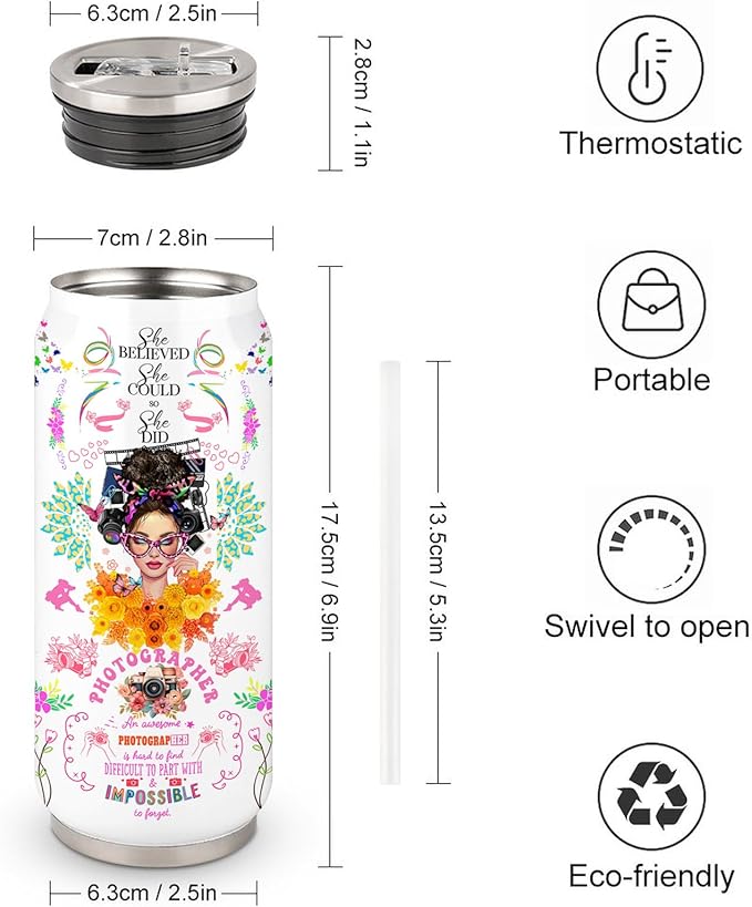 Photographer Tumbler Gifts For Women Girls,Photography Mugs, Vintage Camera Lens Mug, Cool Gifts For Photographers, Photography Gifts For Women 17 Oz