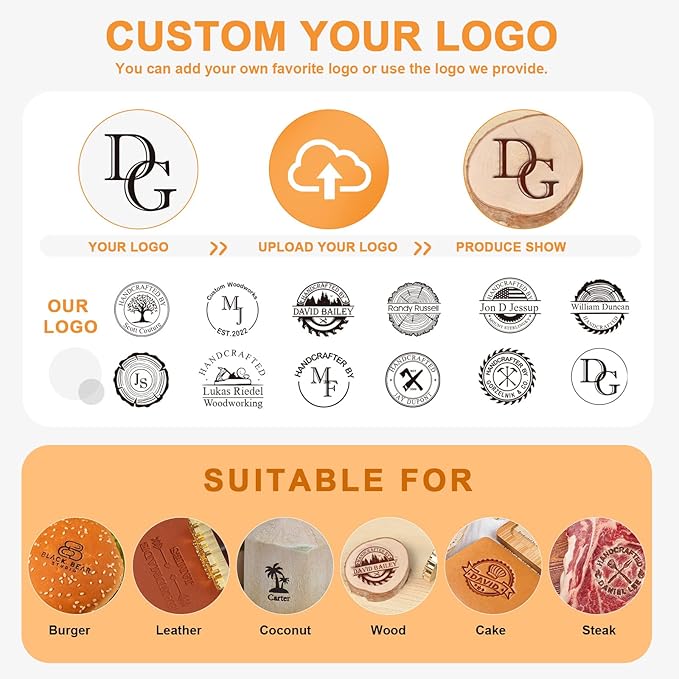 Custom Electric Branding Iron for Wood, Durable Wood Branding Iron Personalized Logo Stamp for Your Crafts, Wood Burning Letter Stamp for Leather Food Paper Plastic, Wedding Gifts(3.5 Inches)