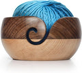 Wooden Yarn Bowl for Crocheting & Knitting – Large Yarn Holder Organizer for Beginners & Adults, Smooth Wood Bowl for Yarn, Needles, Hooks & Craft Tools