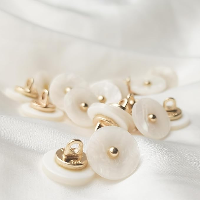 20PCS Sewing Button, White Metal Buttons Suitable for Children's/Women Cardigan Decorative Button (12.5mm)