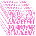 TaoBary 416 Pcs Christmas Letter Stickers 8 Sheets Alphabet Stickers 2 Size Vinyl Cursive Self-adhesive Letter Personalized Decor for Scrapbooking Water Bottle Christmas Craft(1", 1.5'',Pink)
