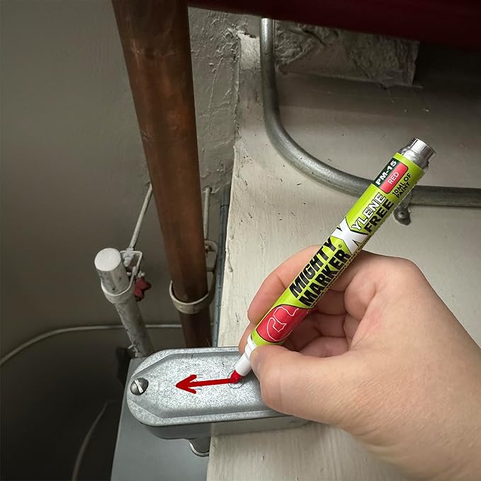 PM-15, Eco-Friendly Paint Marker, Alcohol-Based & Xylene-Free, Waterproof & Permanent, 10ml, 2.3mm Tip, 8 Bonus Tips, Made in USA, Red 8 Pack