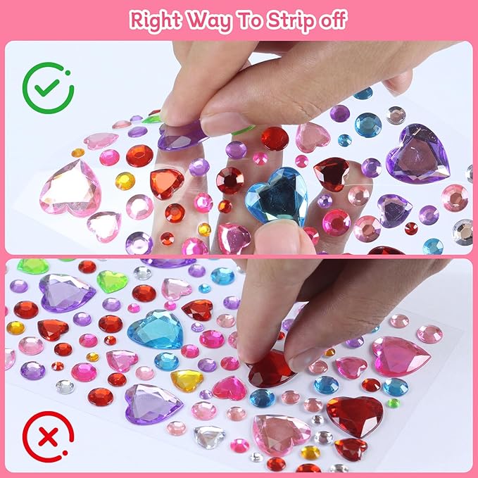 3200pcs Gems for Crafting, Sticker Jewels for Crafts, 12 Sheet Self Adhesive Gems & Rhinestone Adhesive, Acrylic Craft Jewels, Sticky Gems, Gem Stickers for Kids, Face Jewels & Craft Stickers