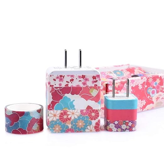 12 Rolls Washi Tape Set, Cherry Blossoms Floral Pattern Washi Masking Tape for Scrapbook,DIY,Crafts,DIY,Gift Wrapping