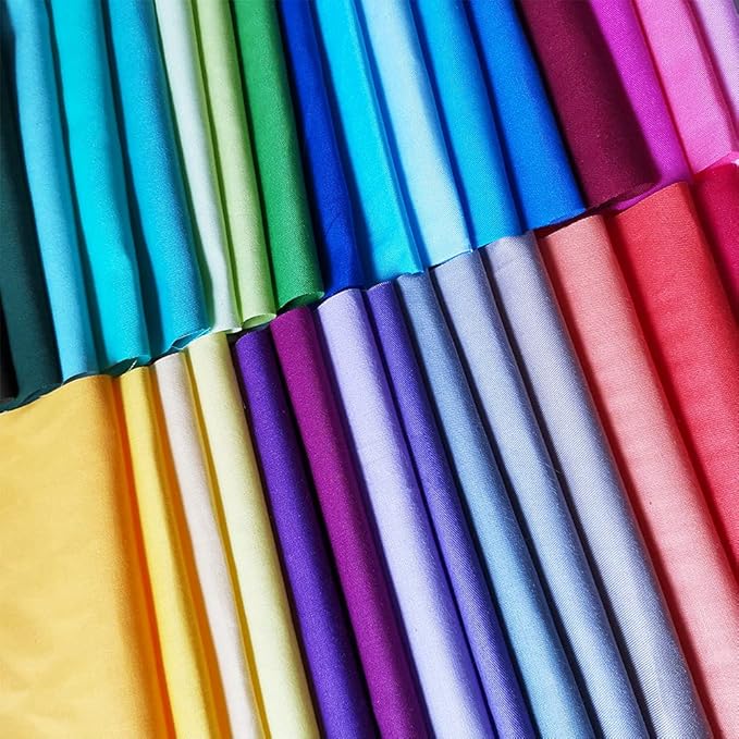 50 Pcs Quilting Fabric Bundles 8" x 8" (20cm×20cm) Solid Colors Pure Cotton, Precut Squares Sewing Quilting Patchwork Scraps for DIY Crafting