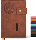 Blank Journal Notebook, A5 Hardcover Leather Sketchbook with 200 Pages Thick Blank Paper for Men Women, Unlined Drawing & Writing Journal, 5.9" x 8.4" Plain Notebook (dark brown)