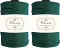 Maxee Premium Polyester Macrame Cord 3 mm × 218 yd (2 Pack),3mm 100% Polypropylene Macrame Cord,Ideal for Crochet, Wall Hangers, Bags, Rugs & DIY Crafts(Christmas Green)