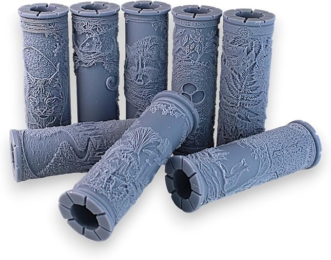 Ultimate Forest 8-Set Clay Texture Rollers (4") - Forest Set #01 - Embossing Pattern Rollers for Polymer & Ceramic Clay, Pottery & Crafts