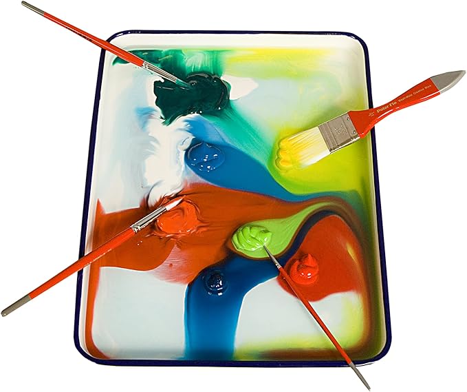 Creative Mark Butcher Tray Palette - 11 x 15 Inches - Triple Coated Enamel Tray Palette for Painting, Color Theory, Mixing, and More