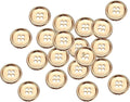 HARFINGTON 20pcs Metal Sewing Button, 20mm 4-Hole Round Suit Shirts Coats Clothes Sewing Buttons for Decoration Craft, Gold