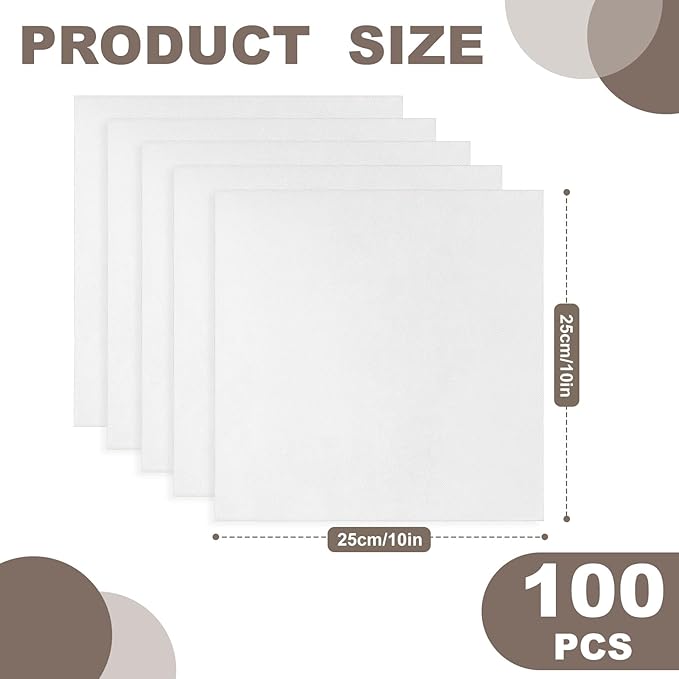 100 Pieces Cotton Fabric Squares,10 x 10 Inches Precut Quilting Fabric Bundles Natural Solid Colors Layer Cakes Quilt Material for DIY Craft Sewing Embroidery
