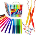 Double Sided Washable Mini Markers for Kids Ages 4–12, 36 Colors Non-Toxic Thin Markers with Travel Case,School & Travel Essentials