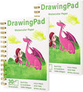 2-Pack Elvendreth Drawing Paper Pad, 5x7.5 Inch, 140lb/300gsm No Bleed-Through Watercolor Paper, Spiral-Bound/Tear-Line, 30 Sheets for Adults, Kids, Artists -Watercolor Book, Exercises & Mixed Media