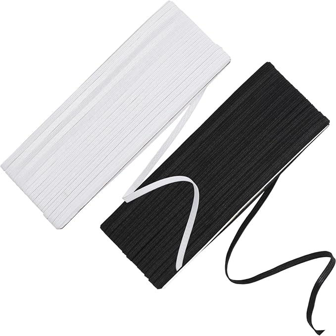 Shappy Elastic for Sewing Knit Elastic Band (1/4 Inch X 44yards,Black and White)