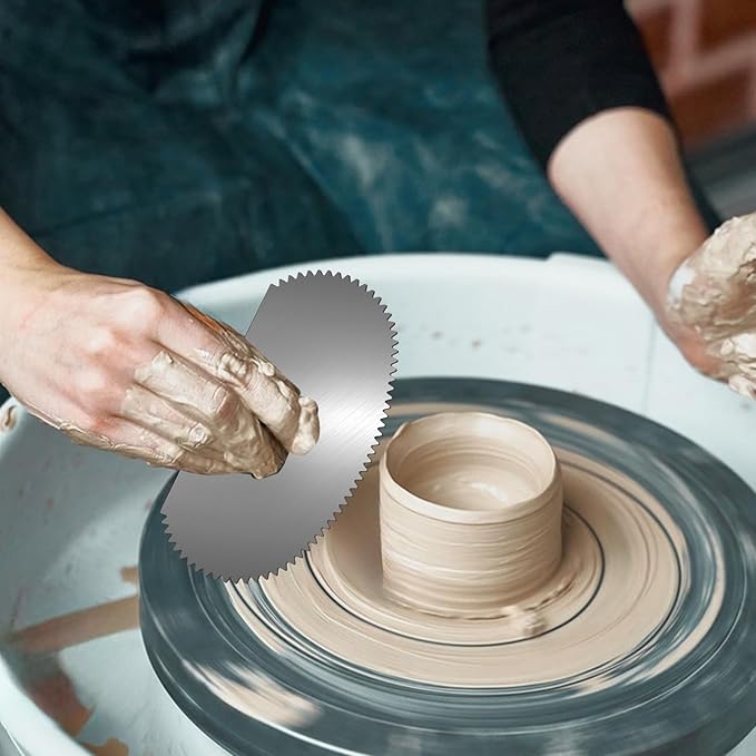 Yuomeaz 3 Pcs Metal Pottery Ribs, Stainless Steel Rib for Pottery, Serrated Rib Ceramics Tools, Serrated Clay Scraper for Potterys Sculpture