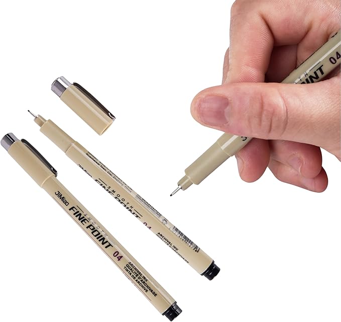Original Tobios Fineliner Pen – Fine Tip Felt Pen for Art, Journaling & Watercolor Outlining – Smudge-Resistant, Travel-Ready Fine Line Marker for Drawing, Lettering, Sketching & Planner Detail Work