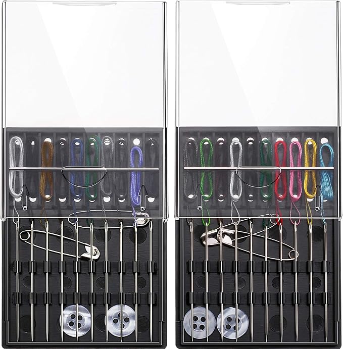 HESTYA 2 Boxes (20 Pcs) Pre Threaded Needles for Hand Sewing Needles and Thread Box Quick Sewing Kit Prethreaded Kits