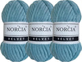 Soft Velvet Yarn Chenille Yarn for Crocheting Super Bulky 3x100g (3x75 yds) Baby Blanket Yarn for Knitting Amigurumi Yarn Crochet Weaving Craft (Blue, 3 Skeins)