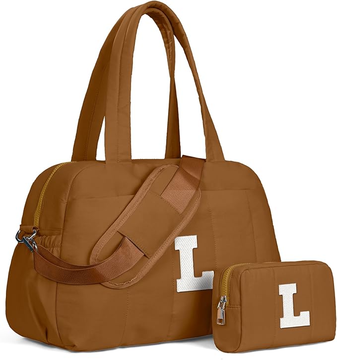 13 Year Old Girl Gifts-Girls Trendy Stuff-Duffle Bag with Letter, Carry On Bags for Women，Overnight Bag with Wet Pocket，Lightweight Travel Bags Personalized Gym Tote with Makeup Pouch