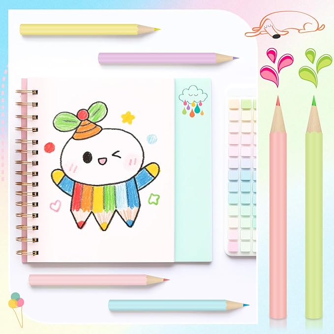 Ctosree 36 Packs Macaron Pastel Colored Pencils Bulk 3.5 Inch Coloring Drawing Pencil in Boxes Goodie Bags Gift for Adult Painting Christmas Birthday, 6 Per Pack