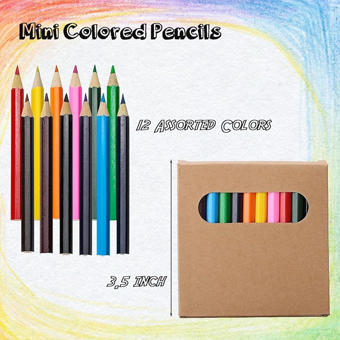 300 Count Colored Pencils Bulk, 25 Pack Colored Pencils in 12 Colors, 3.5 Inch Mini Drawing Pencils Set, Pre-sharpened Coloring Pencils for Kids, Ideal Back to School Supplies & Classroom Prizes