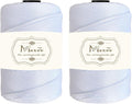 Maxee Premium Polyester Macrame Cord 3 mm × 218 yd (2 Pack),3mm 100% Polypropylene Macrame Cord,Ideal for Crochet, Wall Hangers, Bags, Rugs & DIY Crafts（White）