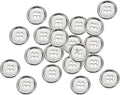 HARFINGTON 20pcs Metal Sewing Button, 20mm 4-Hole Round Suit Shirts Coats Clothes Sewing Buttons for Decoration Craft, Silver