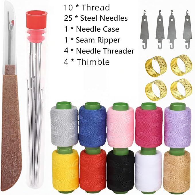 45PCS Steel needles for hand sewing, Stainless Steel Sewing Needles, Steel Needle Sewing Kit,sewing needles, Portable DIY Handcraft Set, Suitable for Beginners &Handicraft Enthusiasts& Daily Use