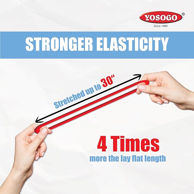 Yosogo Extra Large 8-Inch Postal Rubber Bands | Assorted Colors | Heavy-Duty Biodegradable Elastic Bands (120 PCS)
