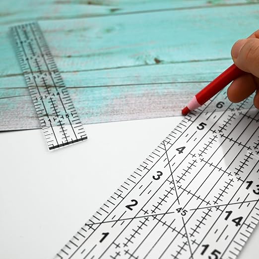 Sewing Rulers,Quilting Rulers Fabric Cutting Ruler 4pcs(1x6,3x17,1.5x17,1.5x10inch)