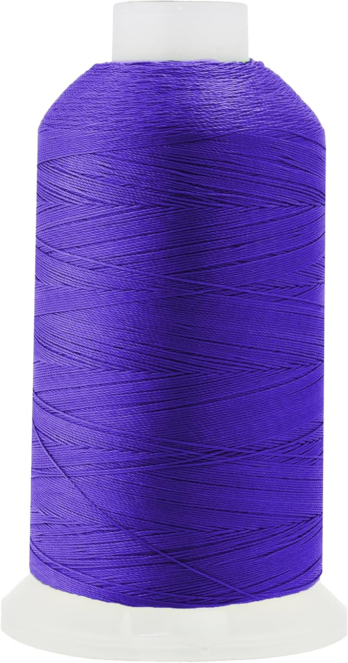 Mandala Crafts Violet Heavy Duty Thread - 1500 Yds Tex 90 Bonded Polyester Threads for Sewing Drapery, Jeans, Leather, Hair, Outdoor Marine Upholstery