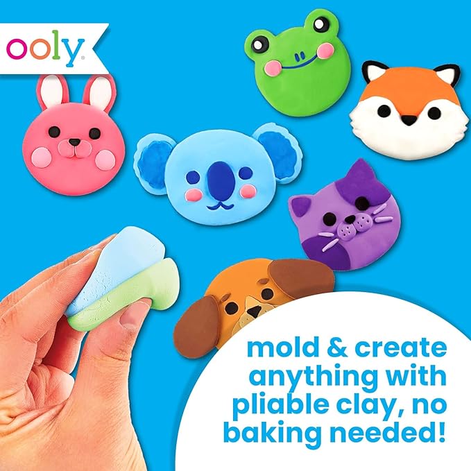 Ooly Creatibles 40 Pieces Deluxe Set - Air Dry Clay for Kids, 40 Colors Modeling Clay with 3 Shaping Tools, 7 Storage Tubs, Non-Toxic Craft Supplies, DIY Art Supplies for Kids Ages 6 and Up